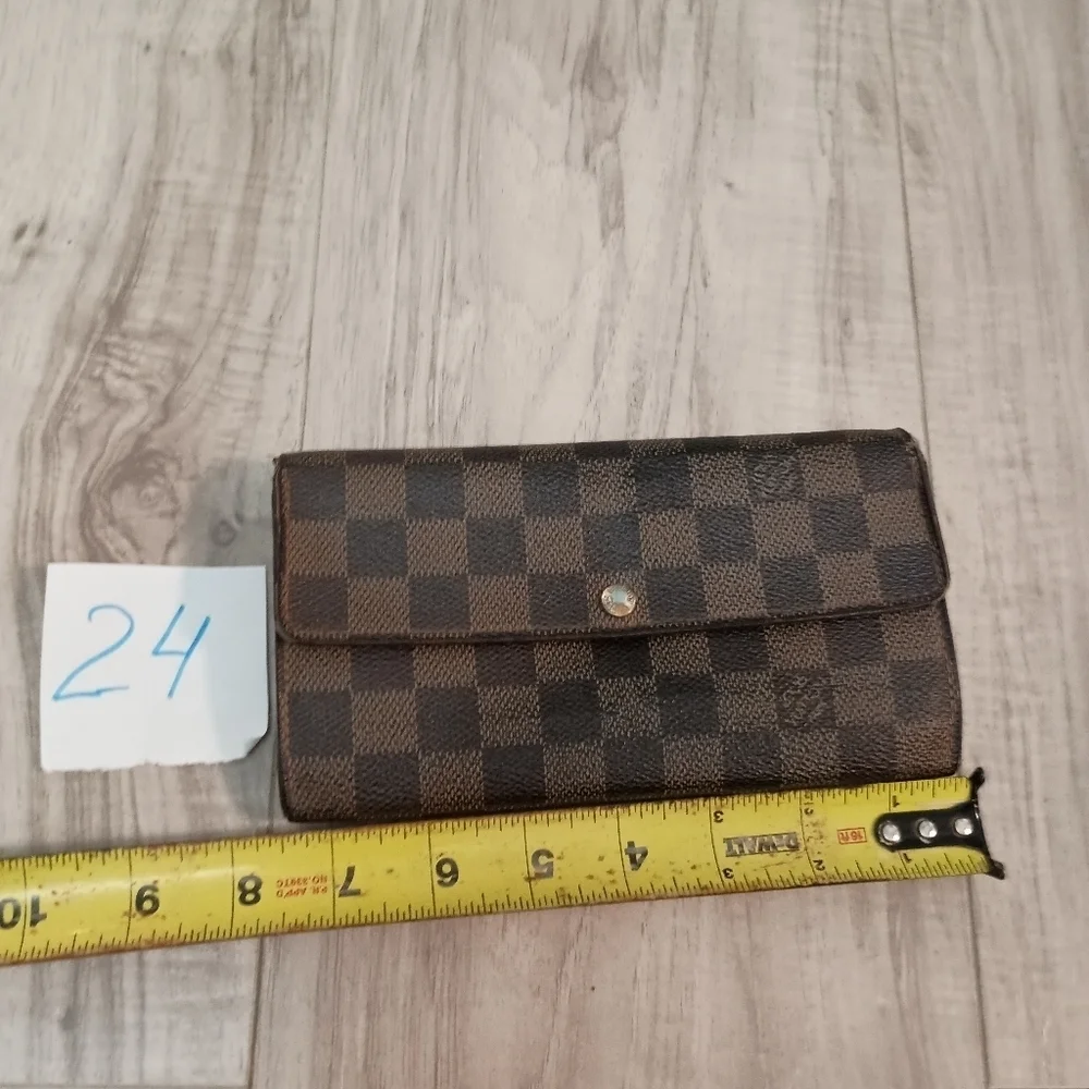 Louis Vuitton Brown Damier Ebene Checkered Wallet